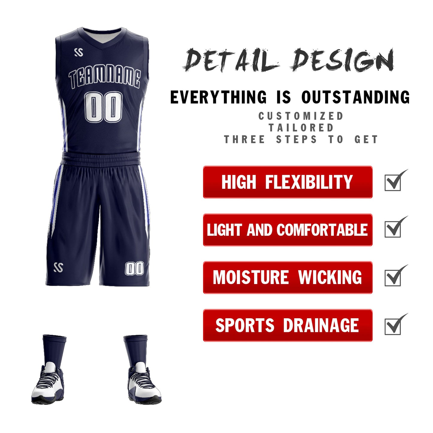 Custom Basketball Jersey Reversible Sets Athletic Team Uniform for Men/Youth