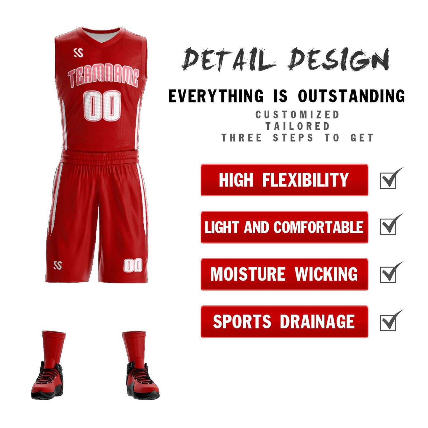 Custom Basketball Jersey Reversible Sets Athletic Team Uniform for Men/Youth