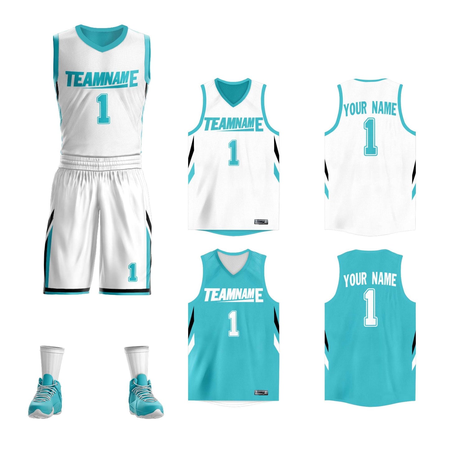 Custom Basketball Jersey Sport Sets Reversible Team Uniforms for Adults/Youth