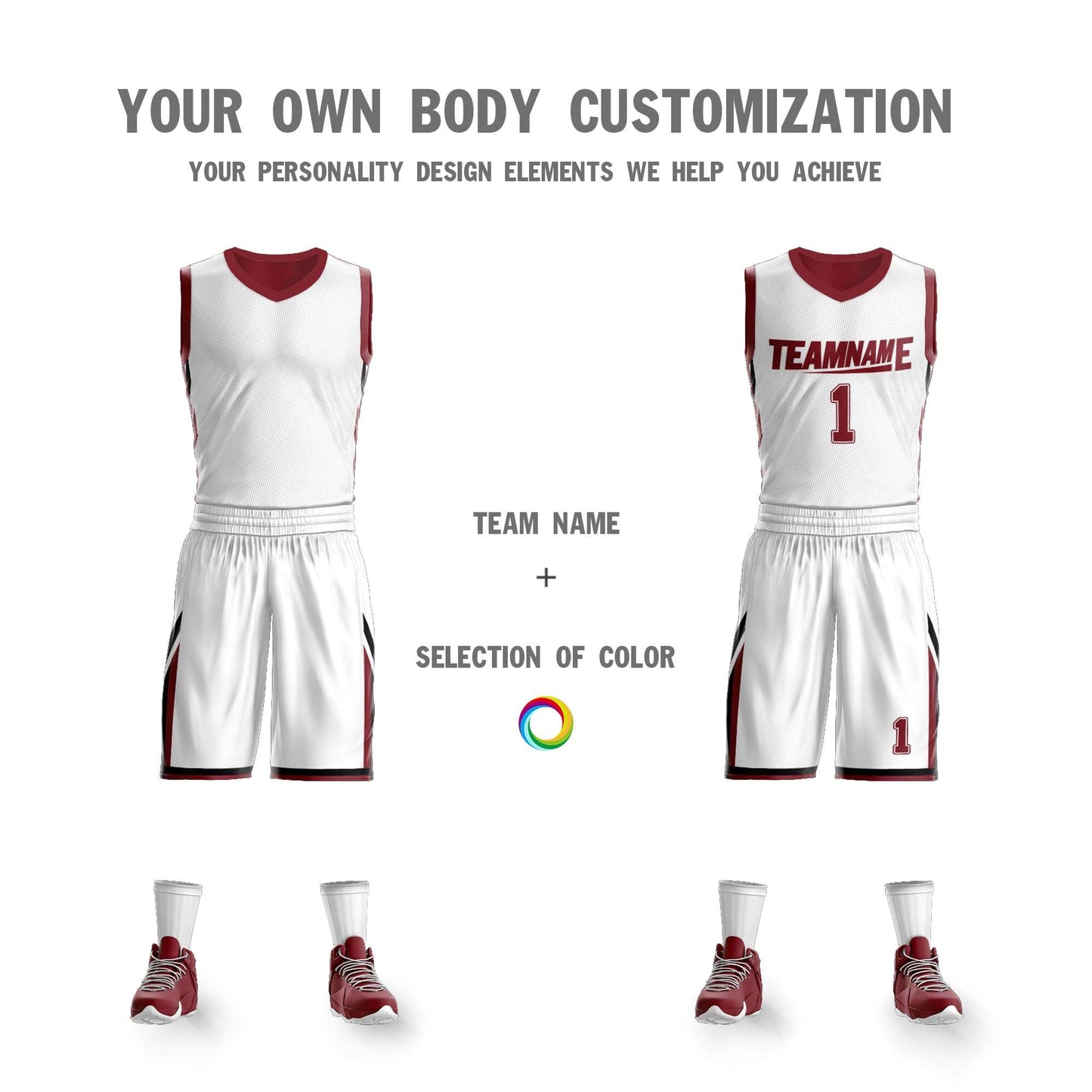 Custom Basketball Jersey Sport Sets Reversible Team Uniforms for Adults/Youth