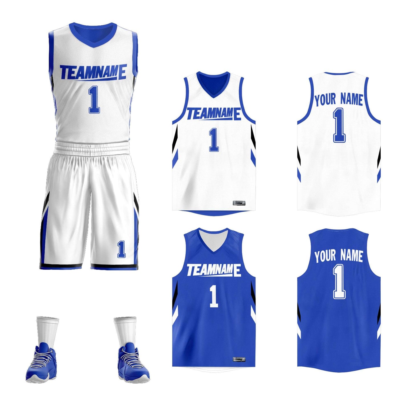 Custom Basketball Jersey Sport Sets Reversible Team Uniforms for Adults/Youth