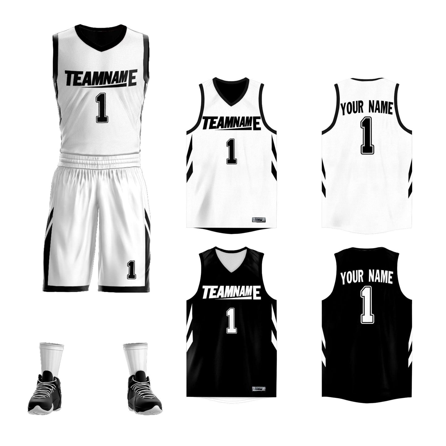 Custom Basketball Jersey Sport Sets Reversible Team Uniforms for Adults/Youth