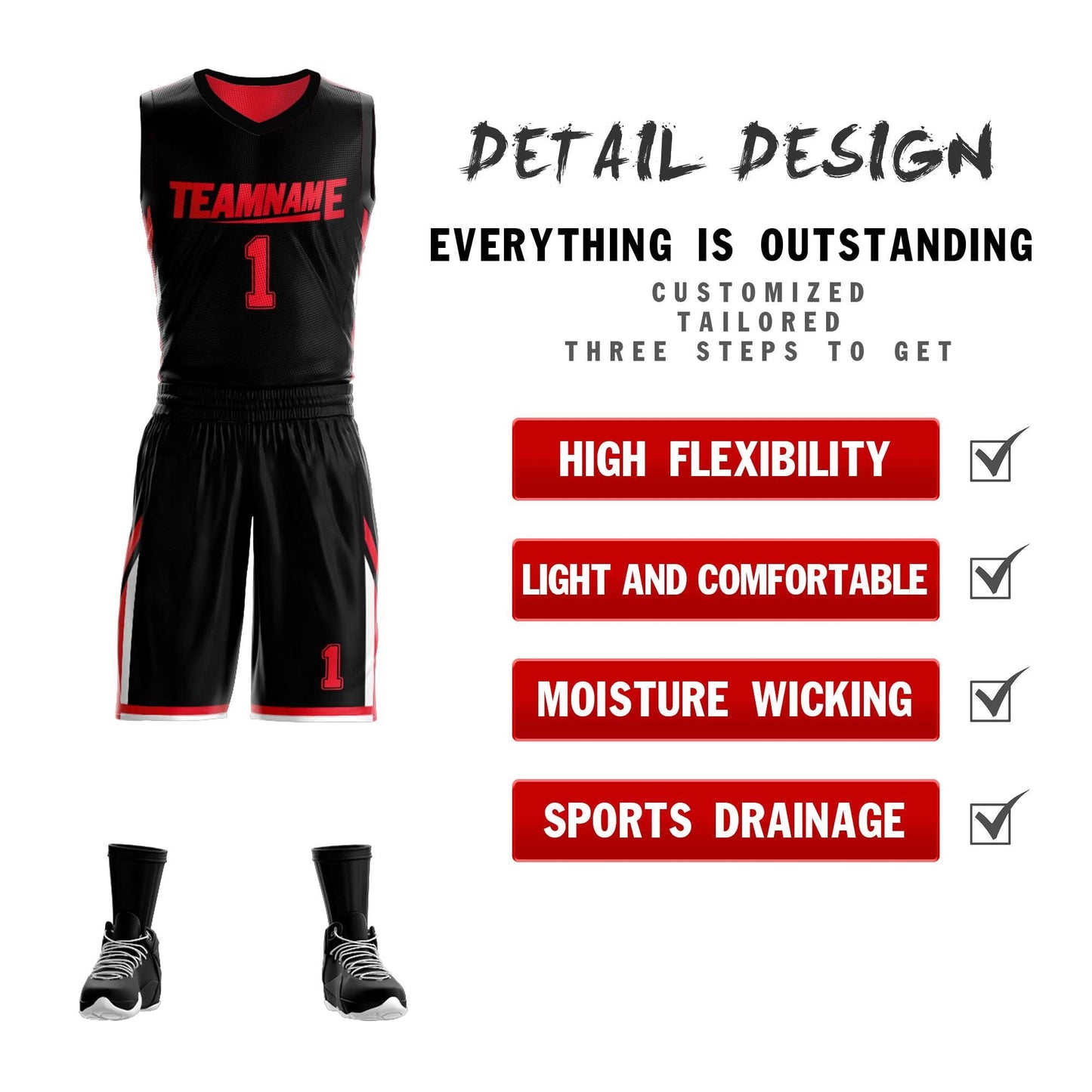 Custom Basketball Jersey Team Sportwear Uniforms Reversible Shirts for Adults/Youth