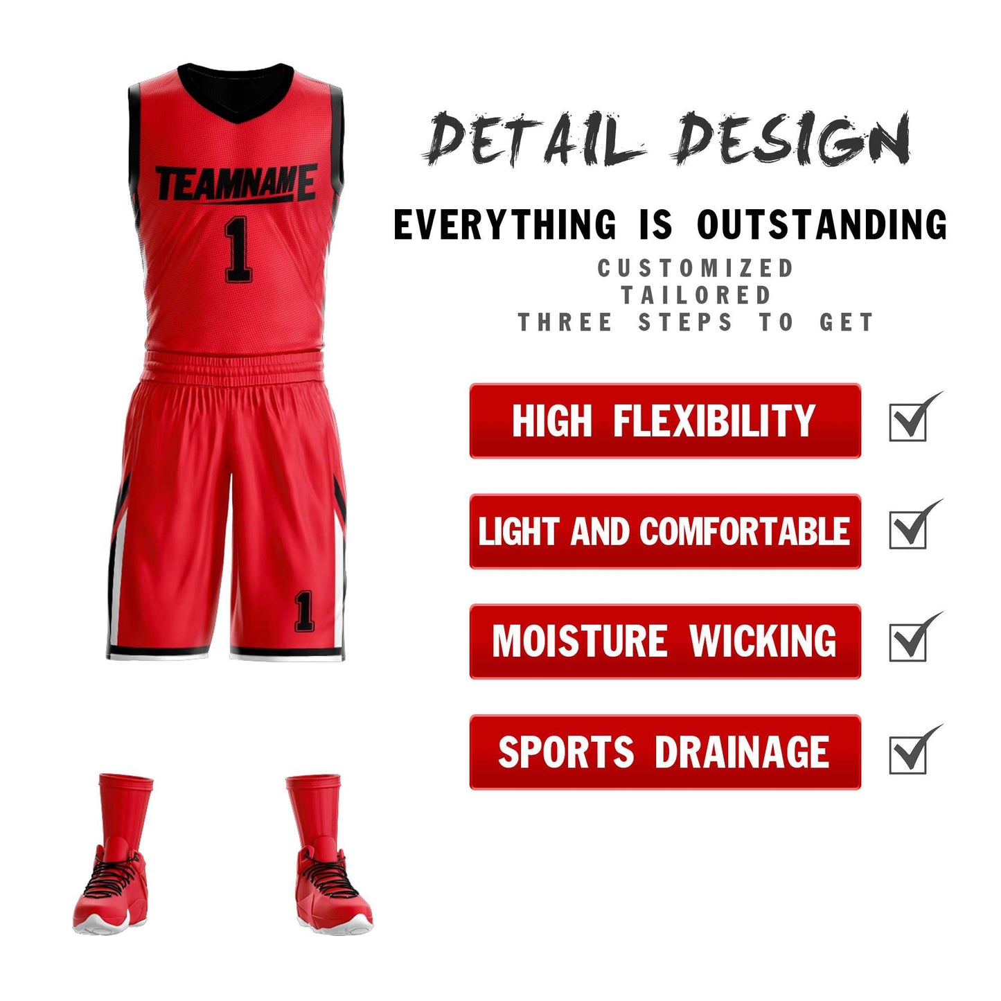 Custom Basketball Jersey Team Sportwear Uniforms Reversible Shirts for Adults/Youth