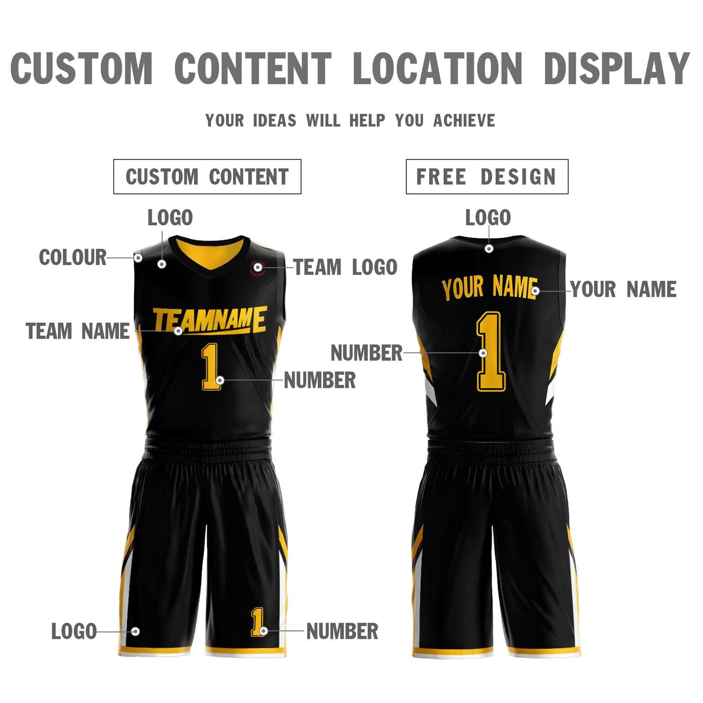 Custom Basketball Jersey Team Sportwear Uniforms Reversible Shirts for Adults/Youth