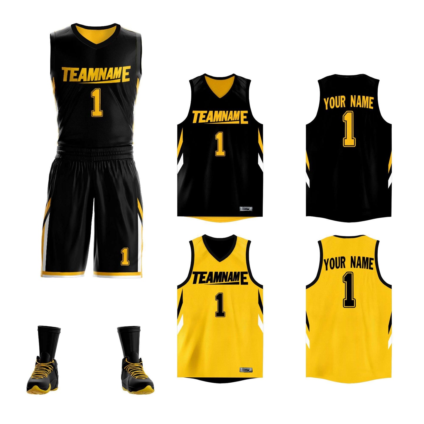 Custom Basketball Jersey Team Sportwear Uniforms Reversible Shirts for Adults/Youth