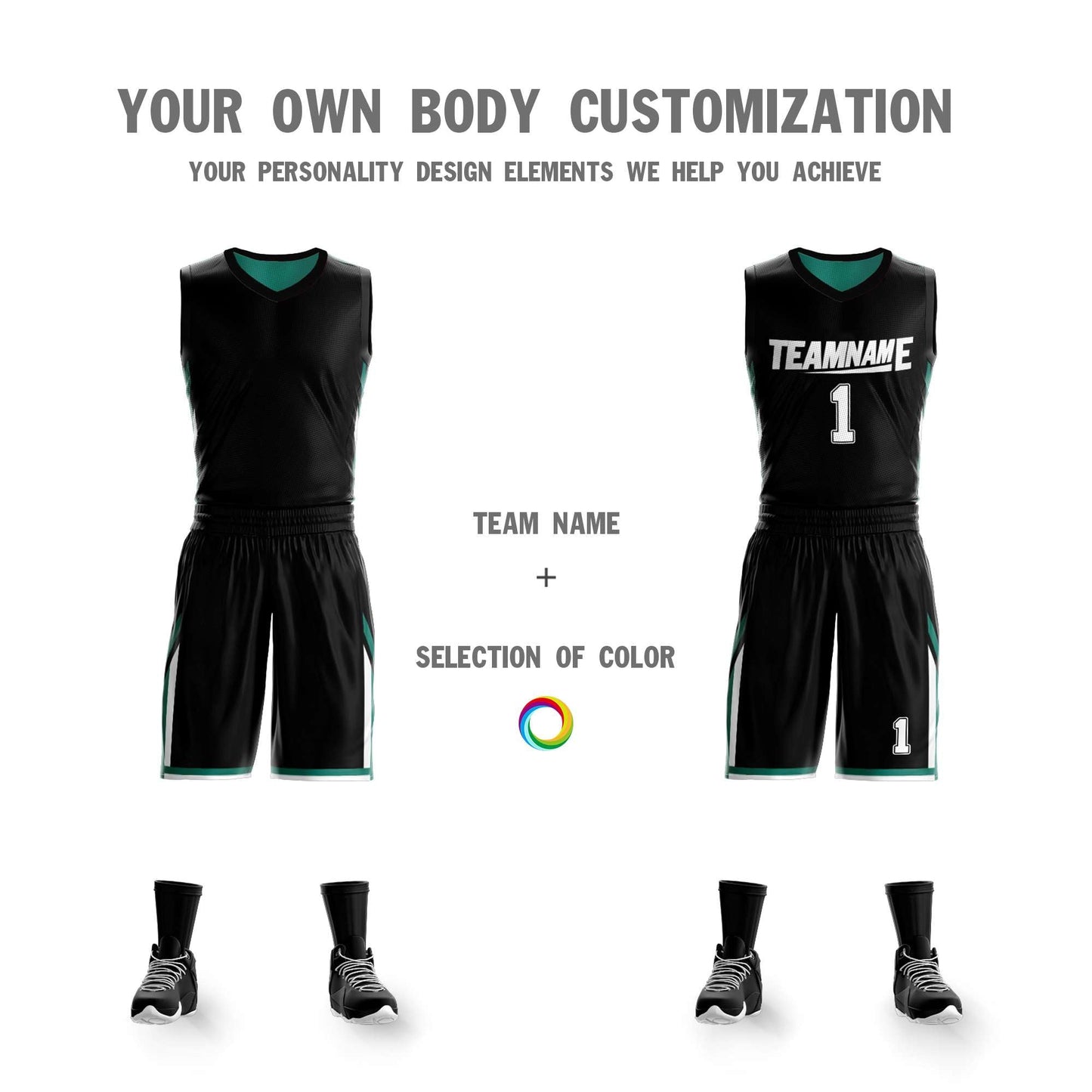 Custom Basketball Jersey Team Sportwear Uniforms Reversible Shirts for Adults/Youth