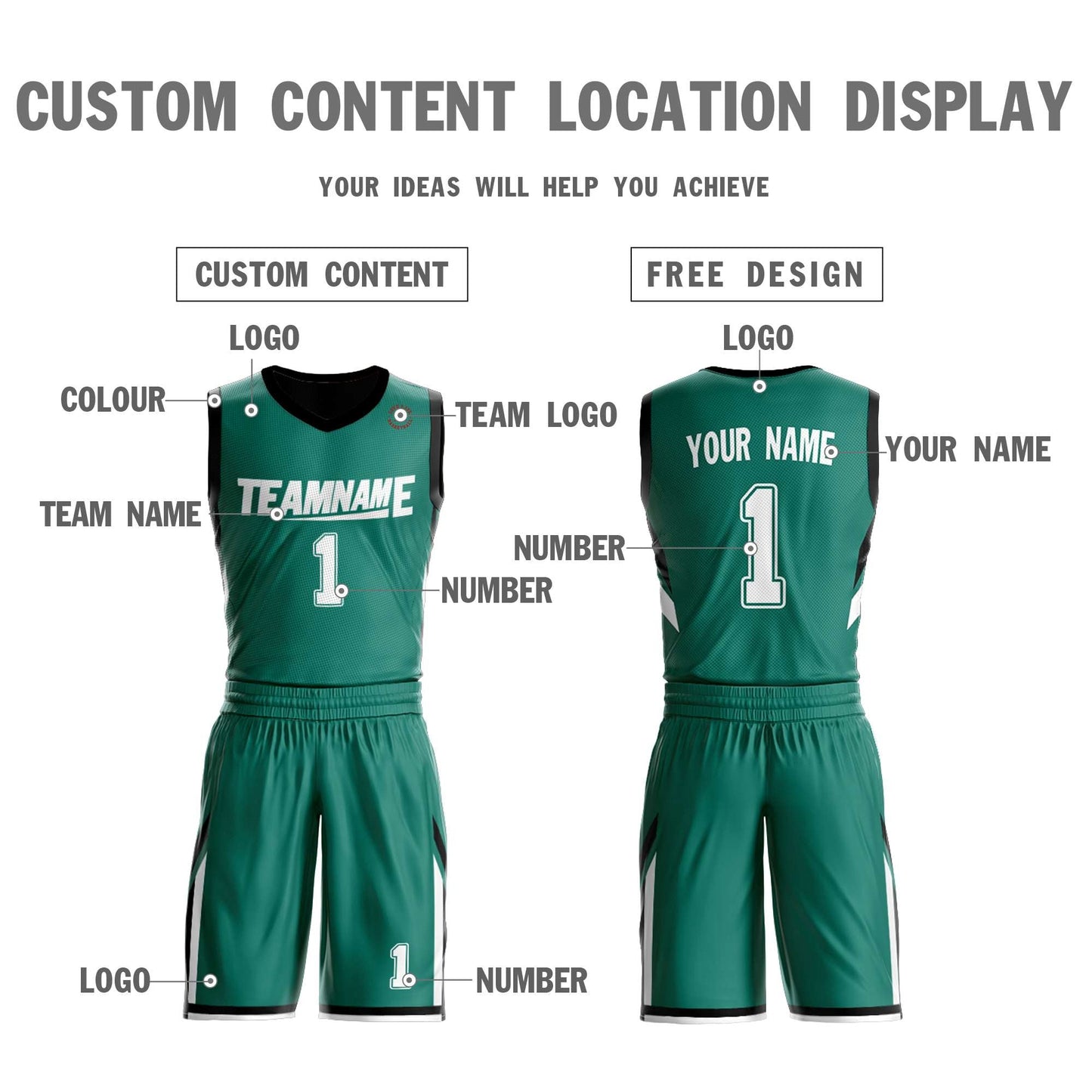 Custom Basketball Jersey Team Sportwear Uniforms Reversible Shirts for Adults/Youth