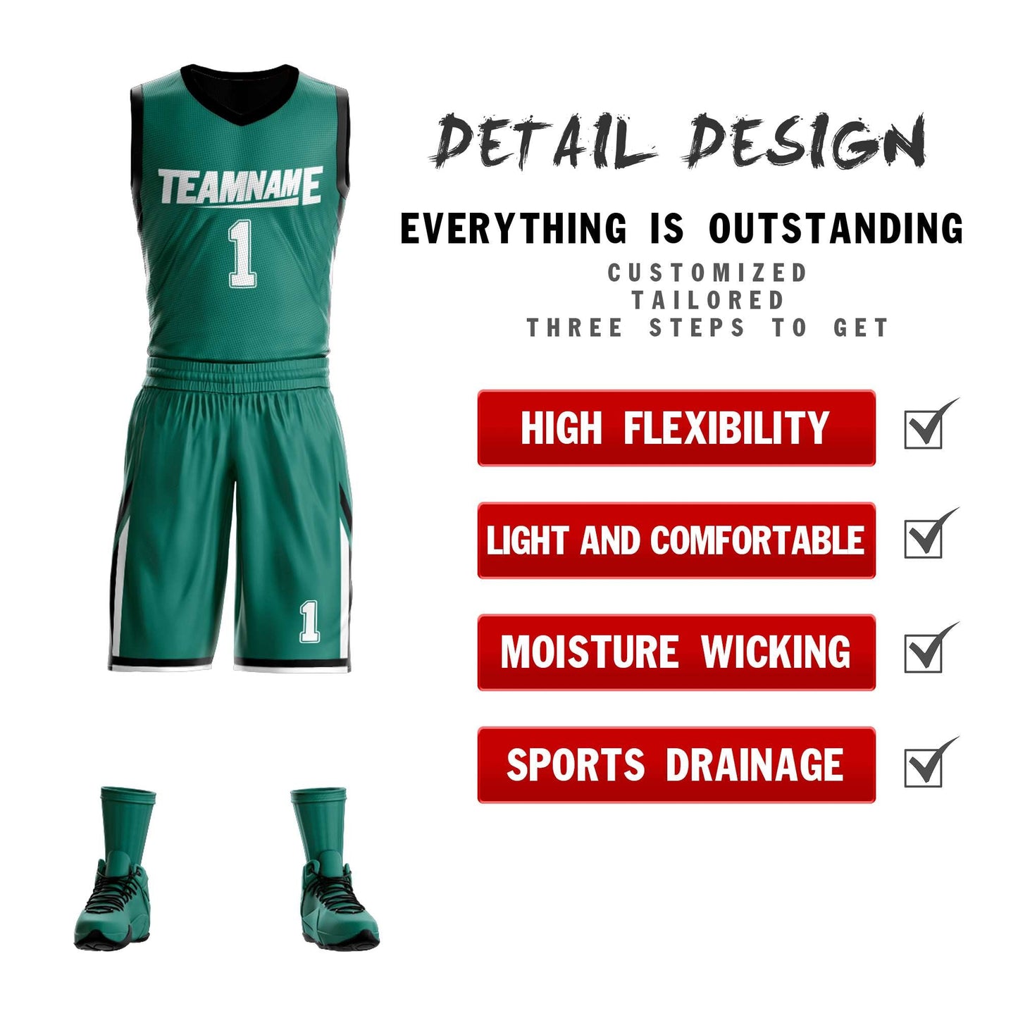 Custom Basketball Jersey Team Sportwear Uniforms Reversible Shirts for Adults/Youth