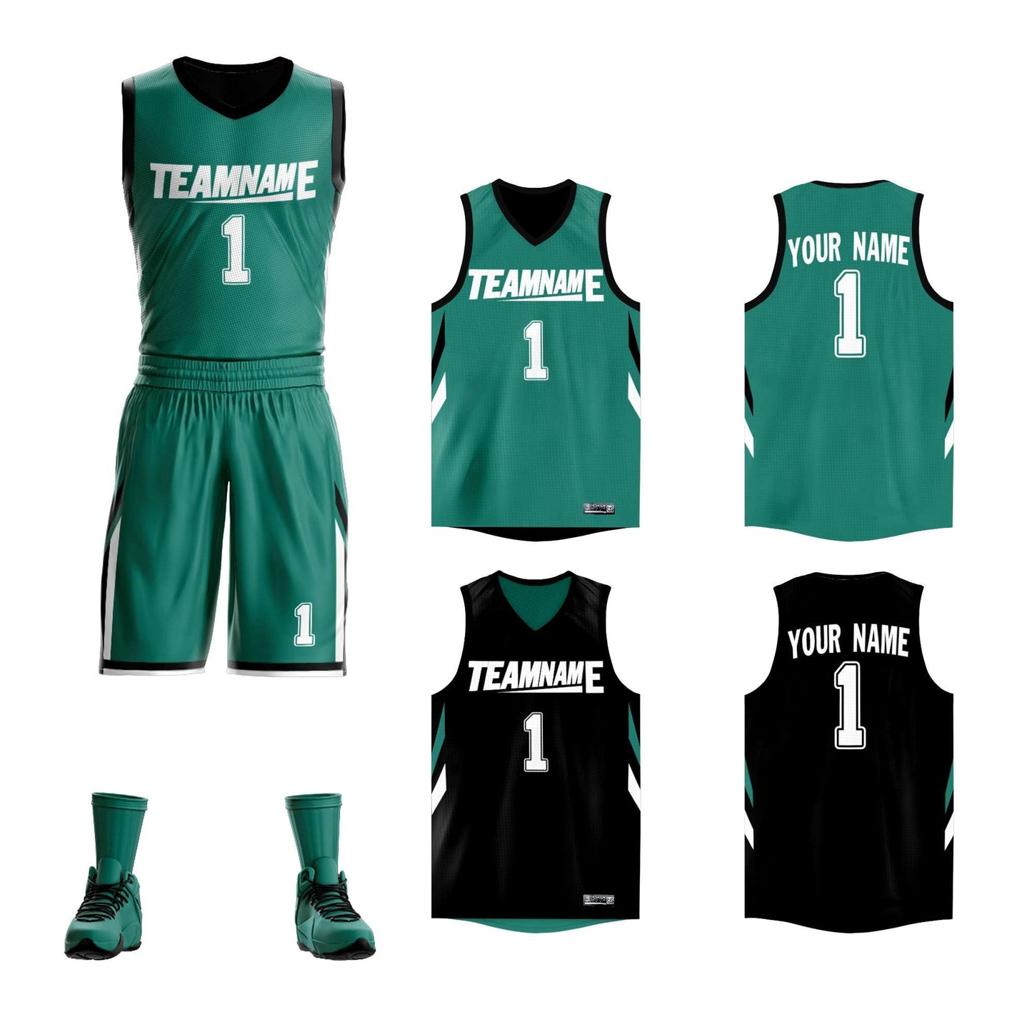 Custom Basketball Jersey Team Sportwear Uniforms Reversible Shirts for Adults/Youth