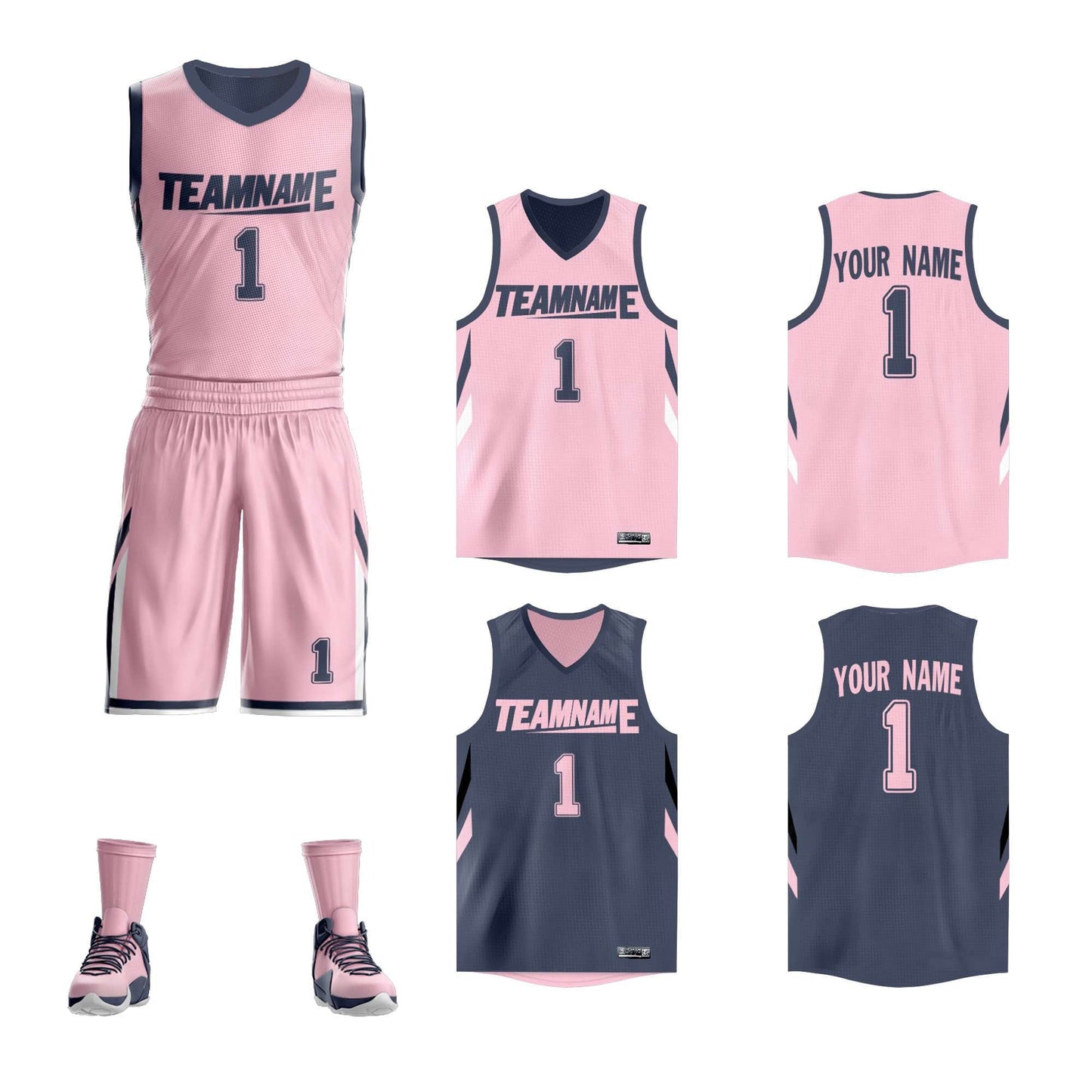 Custom Basketball Jersey Team Sportwear Uniforms Reversible Shirts for Adults/Youth