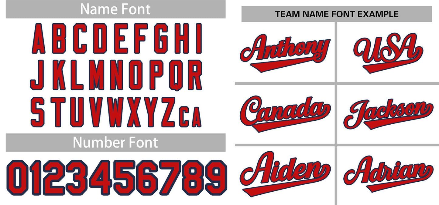 Custom White Red-Navy Classic Style Authentic Baseball Jersey