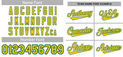 Custom White Yellow-Green Classic Style Authentic Baseball Jersey