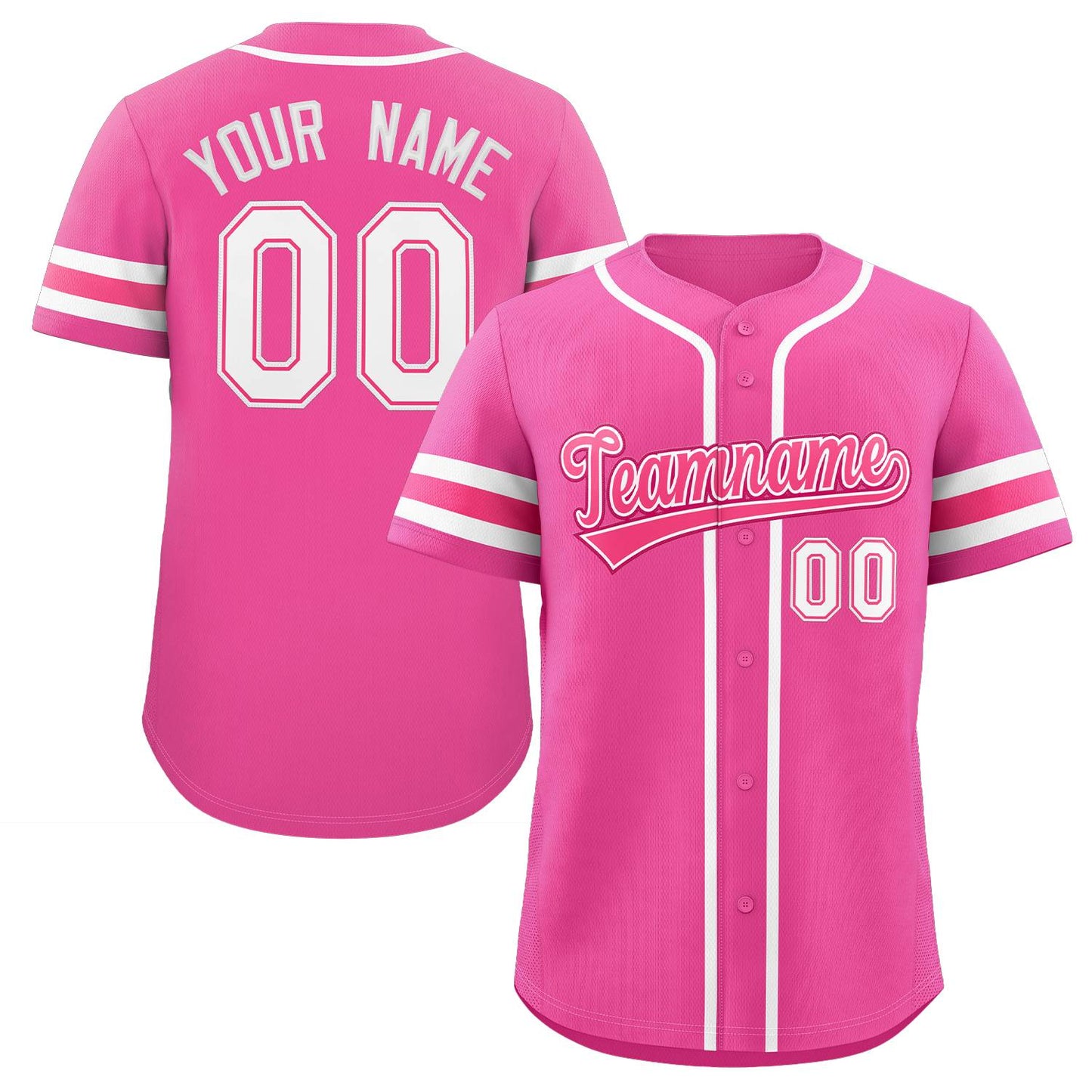 Custom Pink White Classic Style Authentic Baseball Jersey