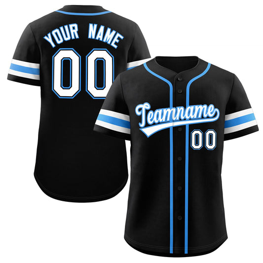 Custom White-Powder Blue Classic Style Authentic Baseball Jersey