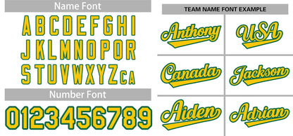 Custom White Yellow-Green Classic Style Authentic Baseball Jersey