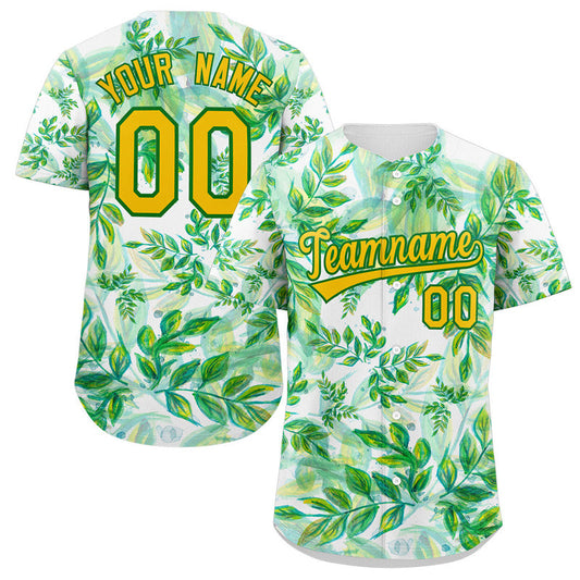 Custom Kelly Green Yellow-Green Graffiti Pattern Authentic Baseball Jersey