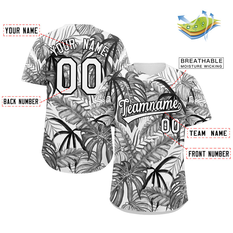 Custom Black White-Black Graffiti Pattern Authentic Baseball Jersey