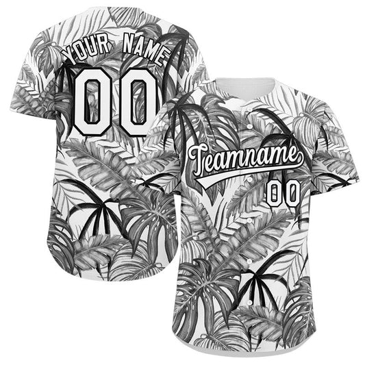 Custom Black White-Black Graffiti Pattern Authentic Baseball Jersey