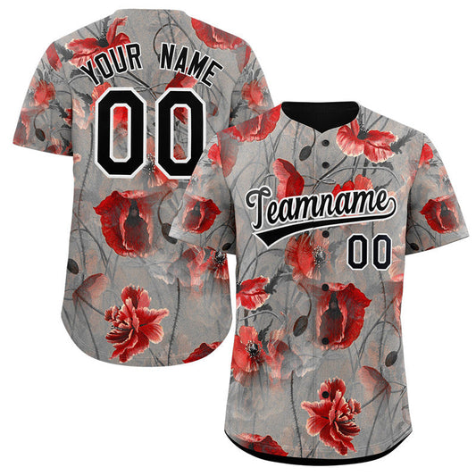 Custom Gray Black-White Graffiti Pattern Authentic Baseball Jersey