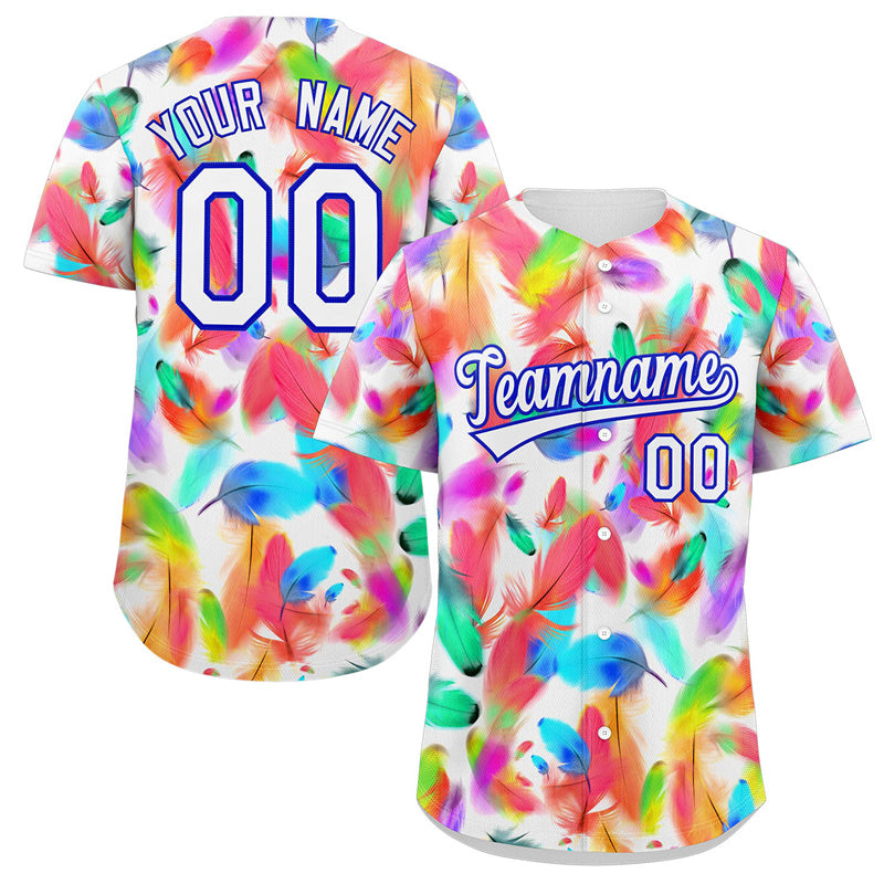 Custom White Royal-Red Graffiti Pattern Authentic Baseball Jersey