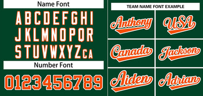 Custom Green Orange-White Stripe Fashion Raglan Sleeves Authentic Baseball Jersey