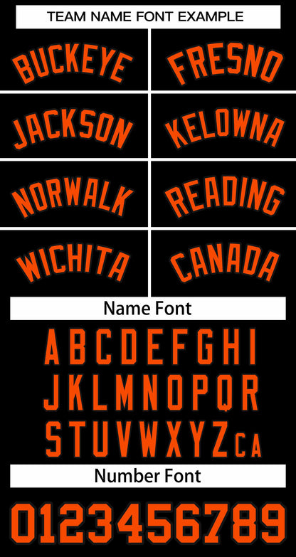 Custom Black Orange Classic Style Baseball Jersey for Women