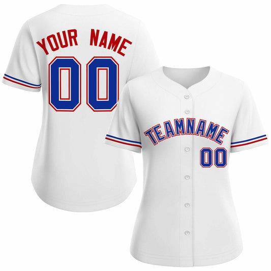 Custom White Royal Classic Style Baseball Jersey for Women