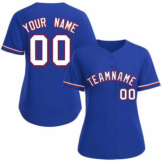 Custom Royal White Royal Classic Style Baseball Jersey for Women