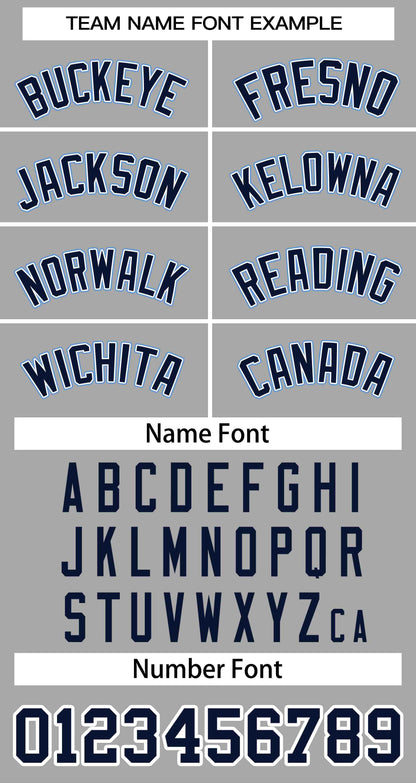 Custom Gray Navy-White Classic Style Authentic Two-Button Baseball Jersey