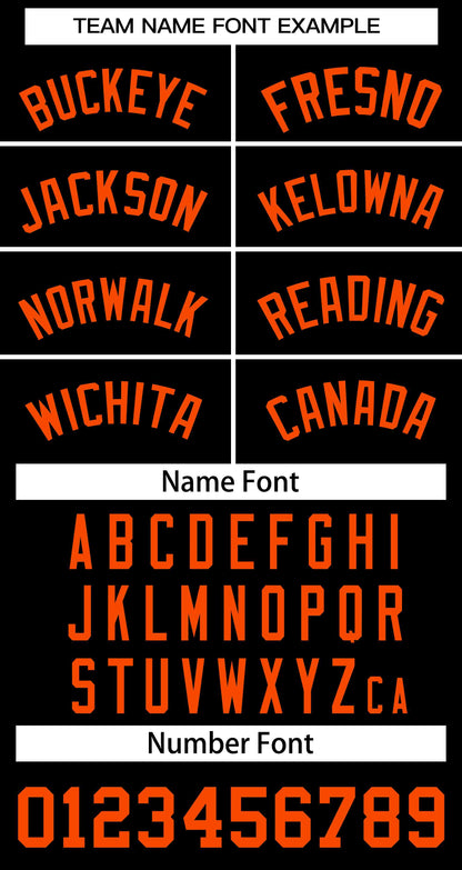 Custom Black Orange Classic Style Authentic Two-Button Baseball Jersey