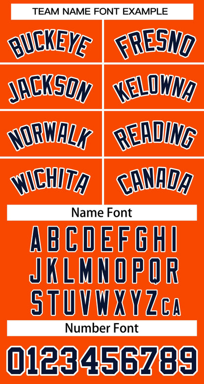 Custom Orange Navy-White Classic Style Authentic Two-Button Baseball Jersey