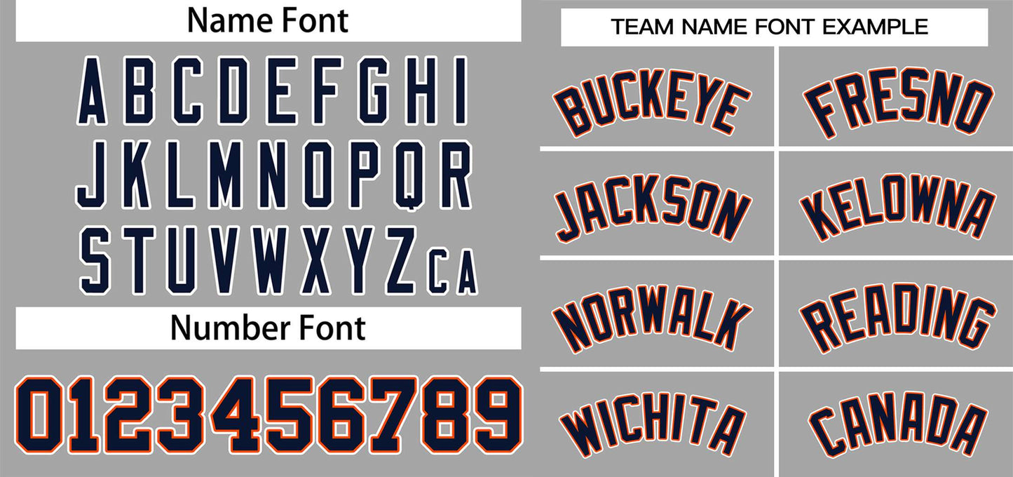 Custom Gray Navy-White Classic Style Authentic Two-Button Baseball Jersey