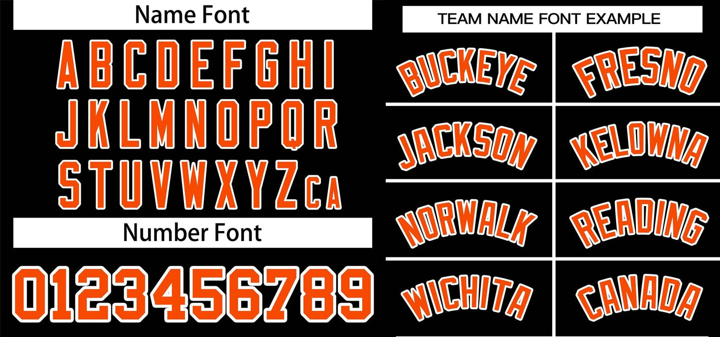 Custom Black Orange Classic Style Personalized Authentic Pullover Baseball Jersey