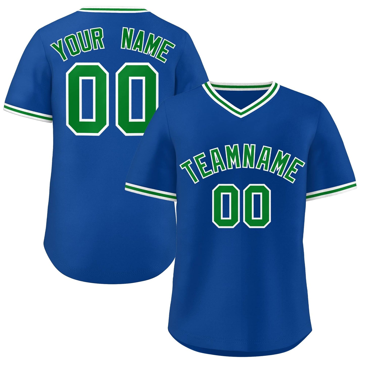 Custom Royal Green Classic Style Personalized Authentic Pullover Baseball Jersey