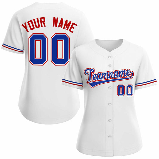 Custom White Royal Classic Style Baseball Jersey for Women