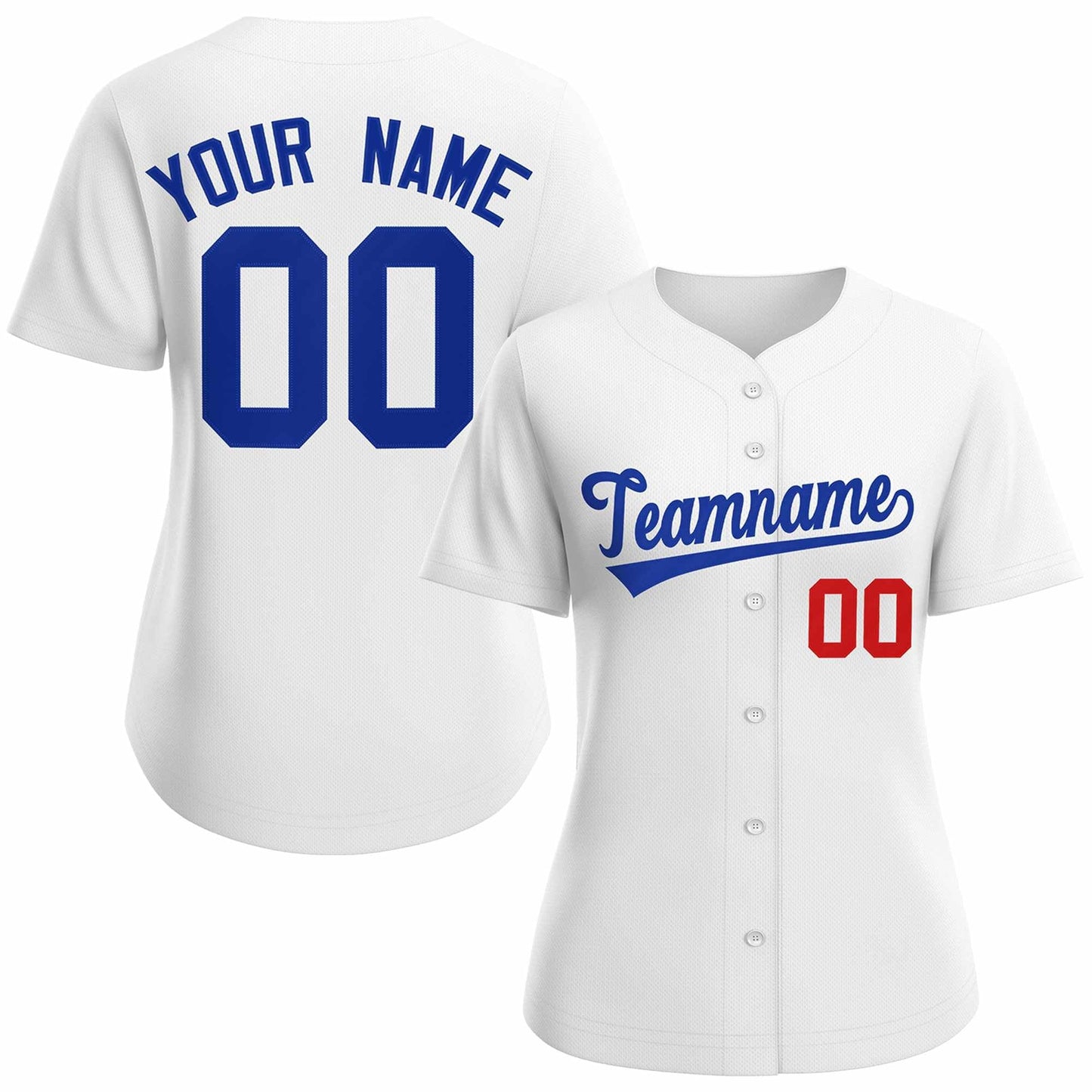 Custom White Royal Classic Style Baseball Jersey for Women