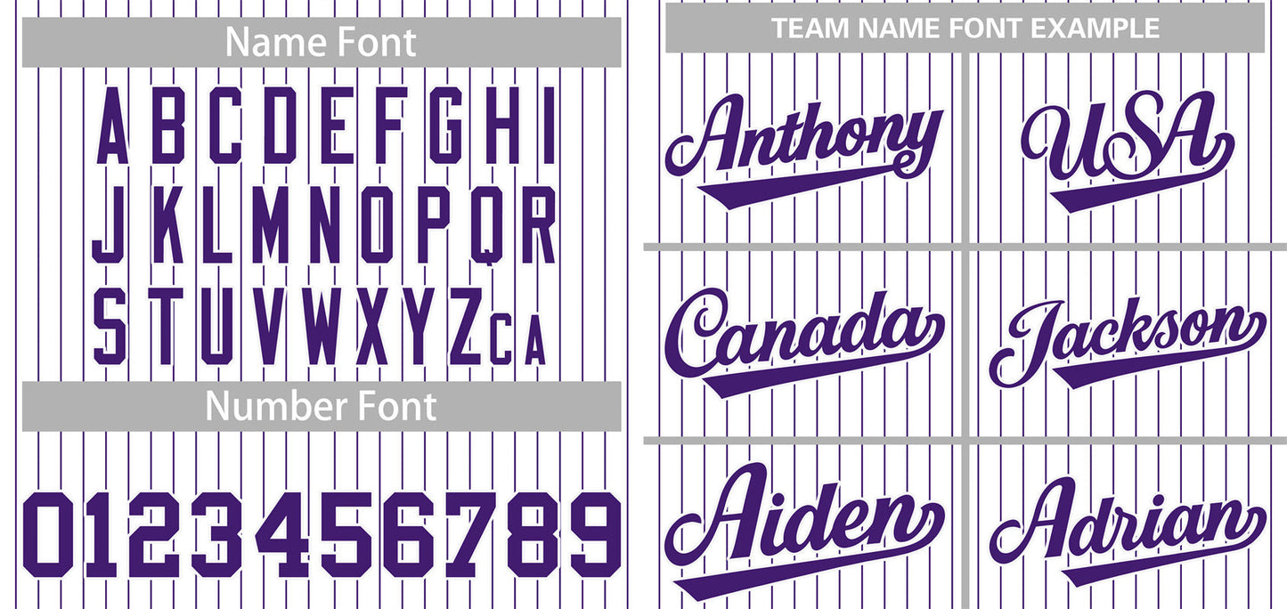 Custom White Purple Stripe Fashion Authentic Baseball Jersey