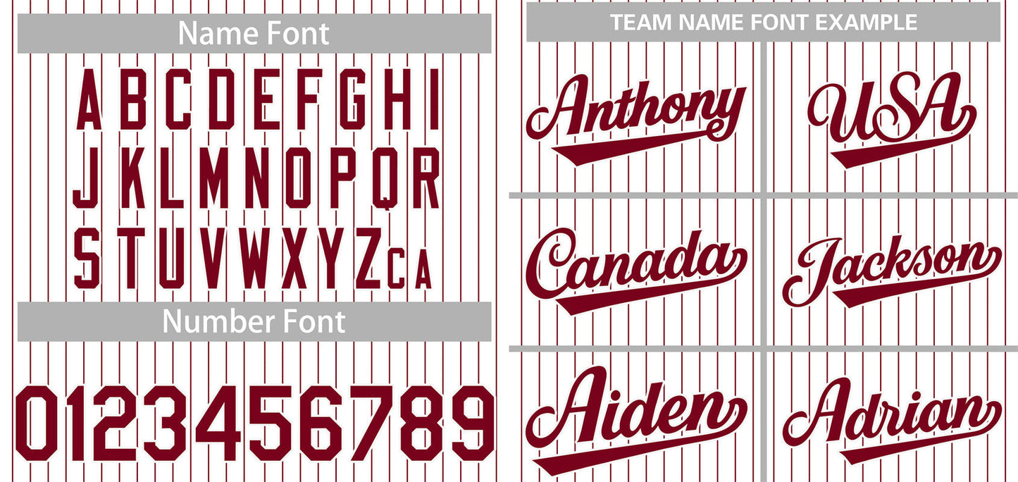 Custom White Crimson Stripe Fashion Authentic Baseball Jersey