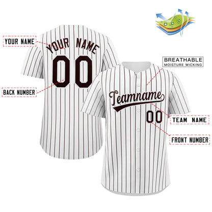 Custom Pinstripe Baseball Jerseys Personalized Button-Down Shirts for Teams