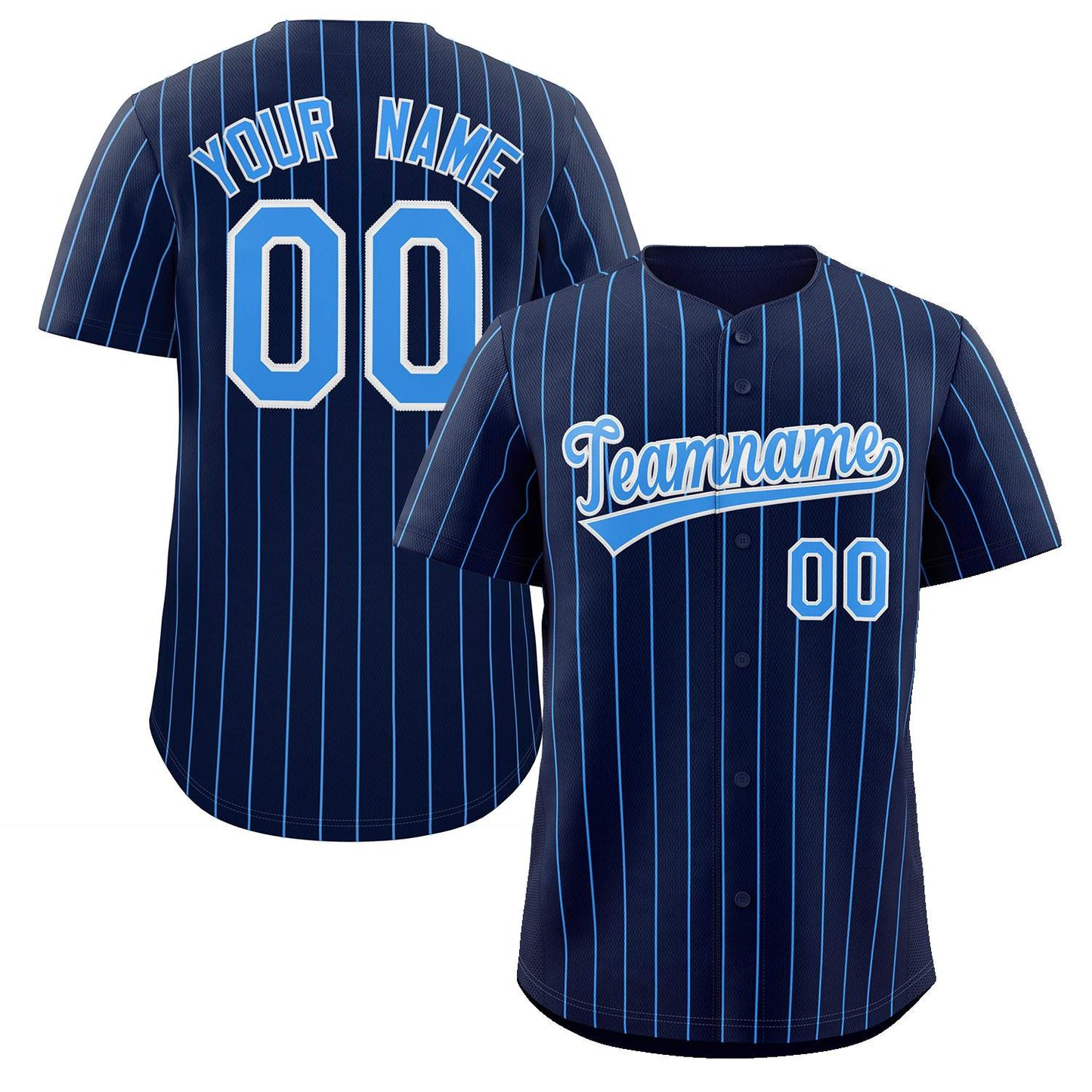 Custom Pinstripe Baseball Jerseys Personalized Button-Down Shirts for Teams