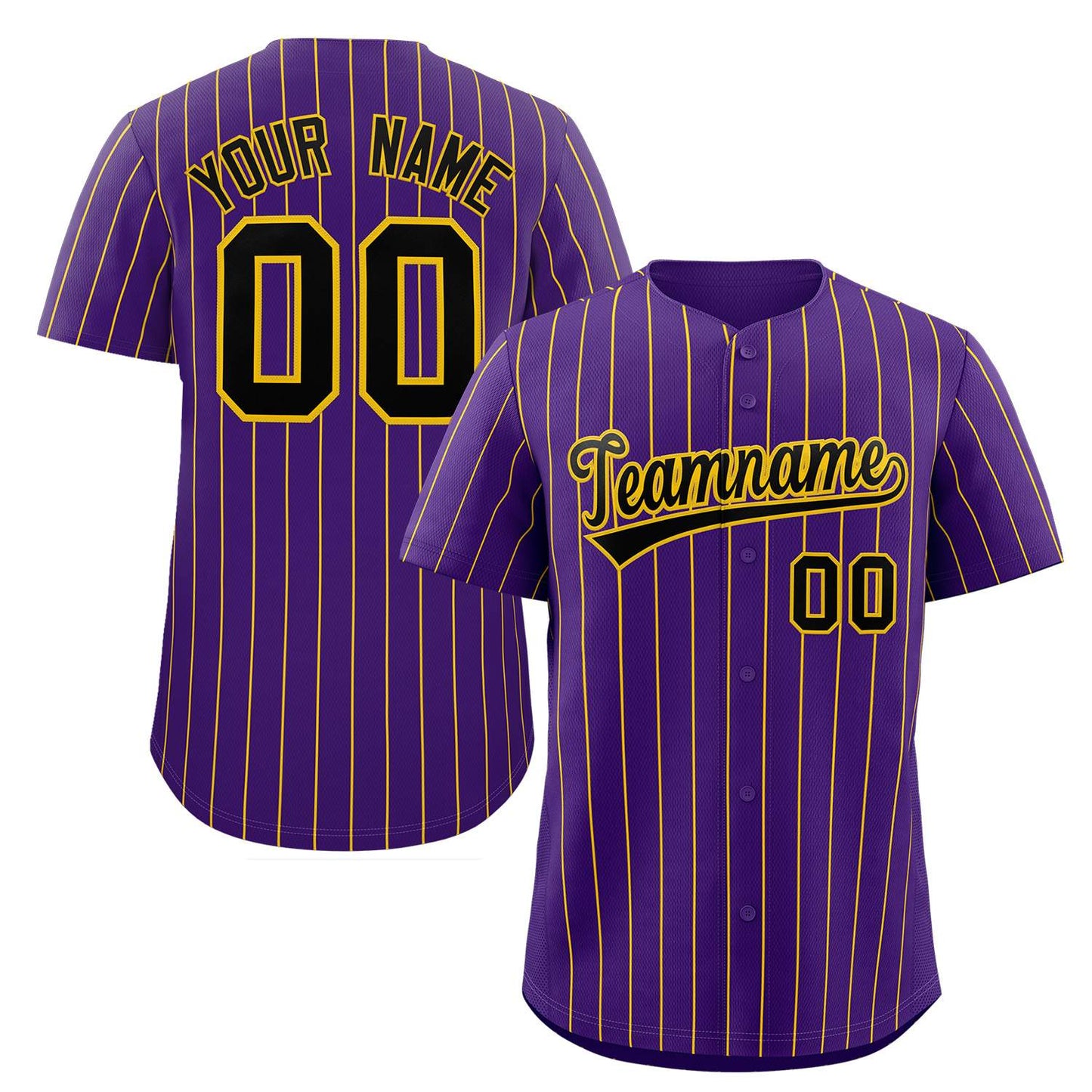 Custom Pinstripe Baseball Jerseys Personalized Button-Down Shirts for Teams