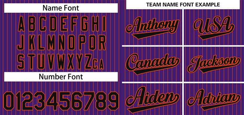 Custom Purple Black-Orange Stripe Fashion Authentic Baseball Jersey