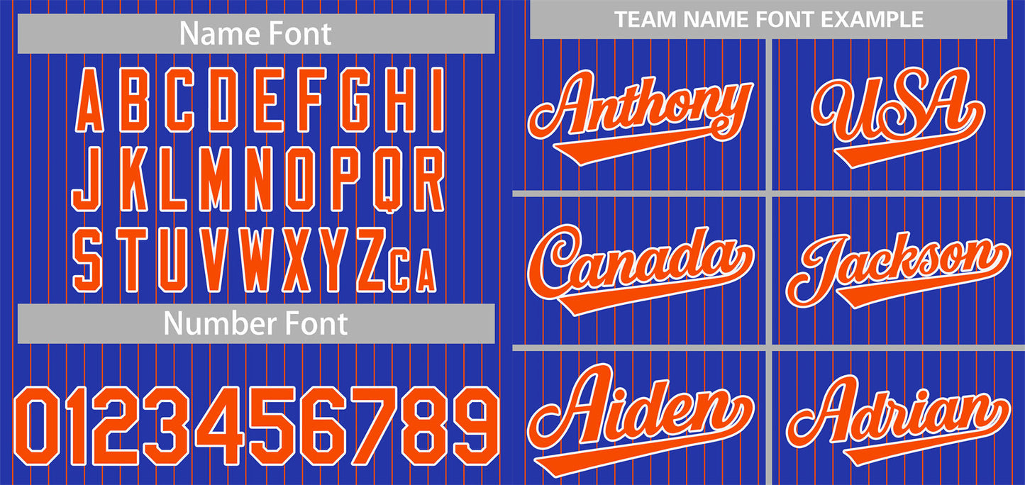 Custom Royal Orange-White Stripe Fashion Authentic Baseball Jersey