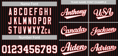 Custom Black White-Red Stripe Fashion Authentic Baseball Jersey