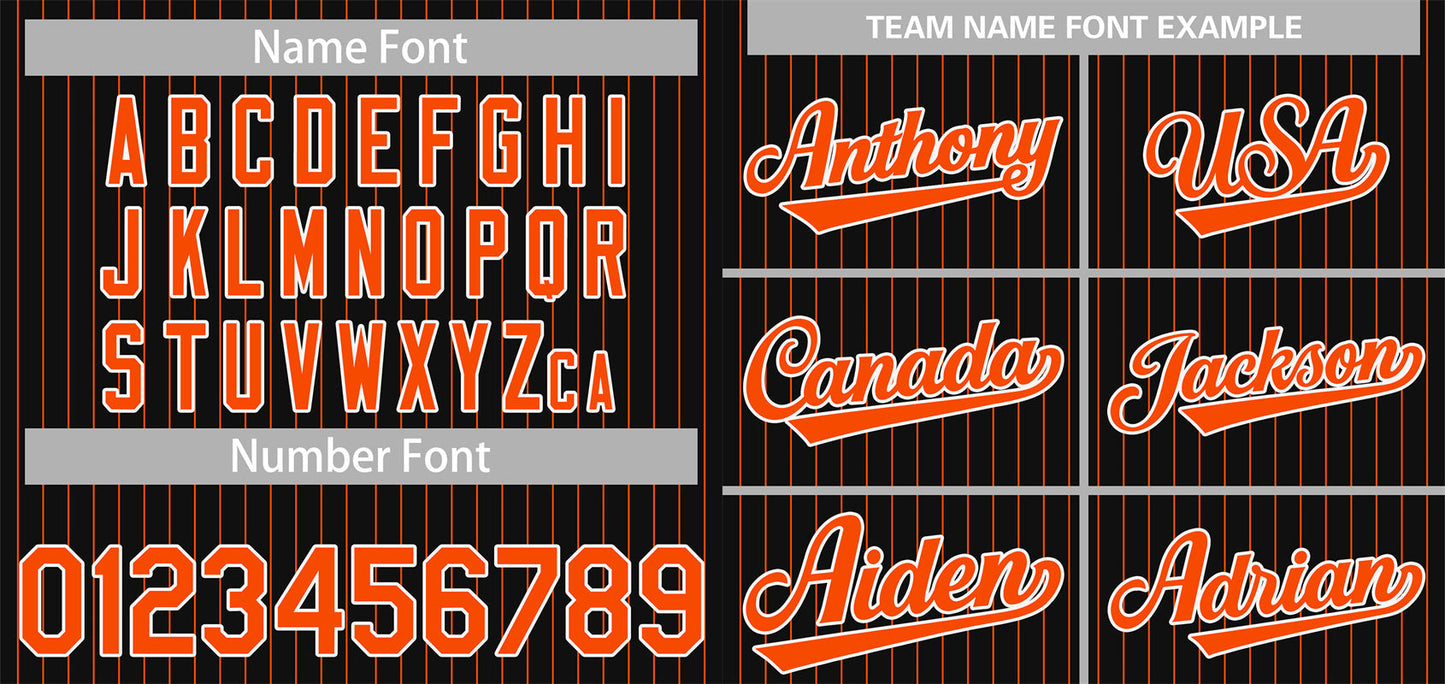 Custom Black Orange-White Stripe Fashion Authentic Baseball Jersey