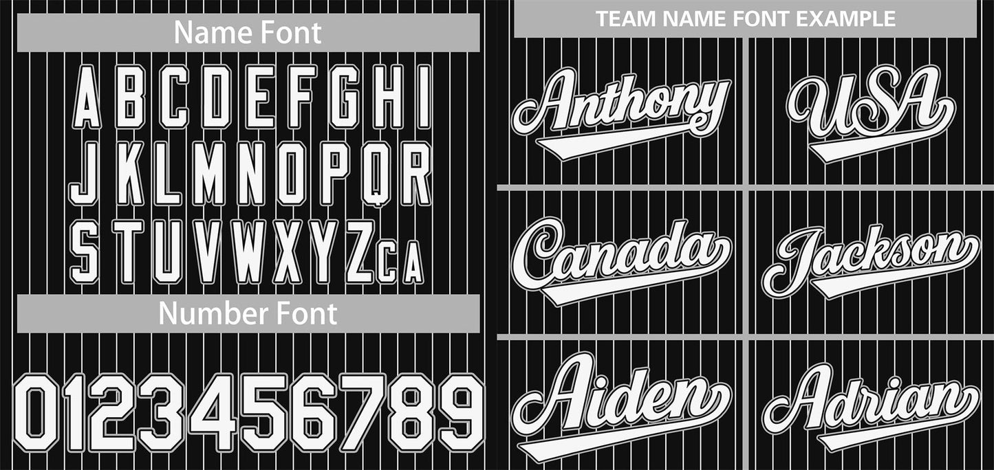 Custom Black White-Gray Stripe Fashion Authentic Baseball Jersey