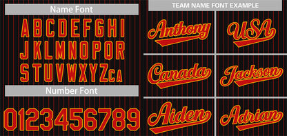 Custom Black Red-Orange Stripe Fashion Authentic Baseball Jersey