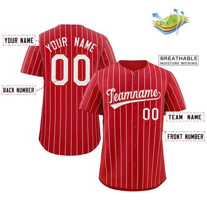 Custom Pinstripe Baseball Jerseys Personalized Button-Down Shirts for Teams