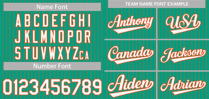 Custom Teal White-Orange Stripe Fashion Authentic Baseball Jersey